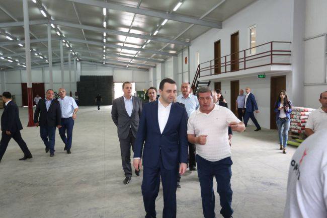 პრემიერმა ხობში პლასტმასის და ბეტონის ფილების საწარმო გახსნა