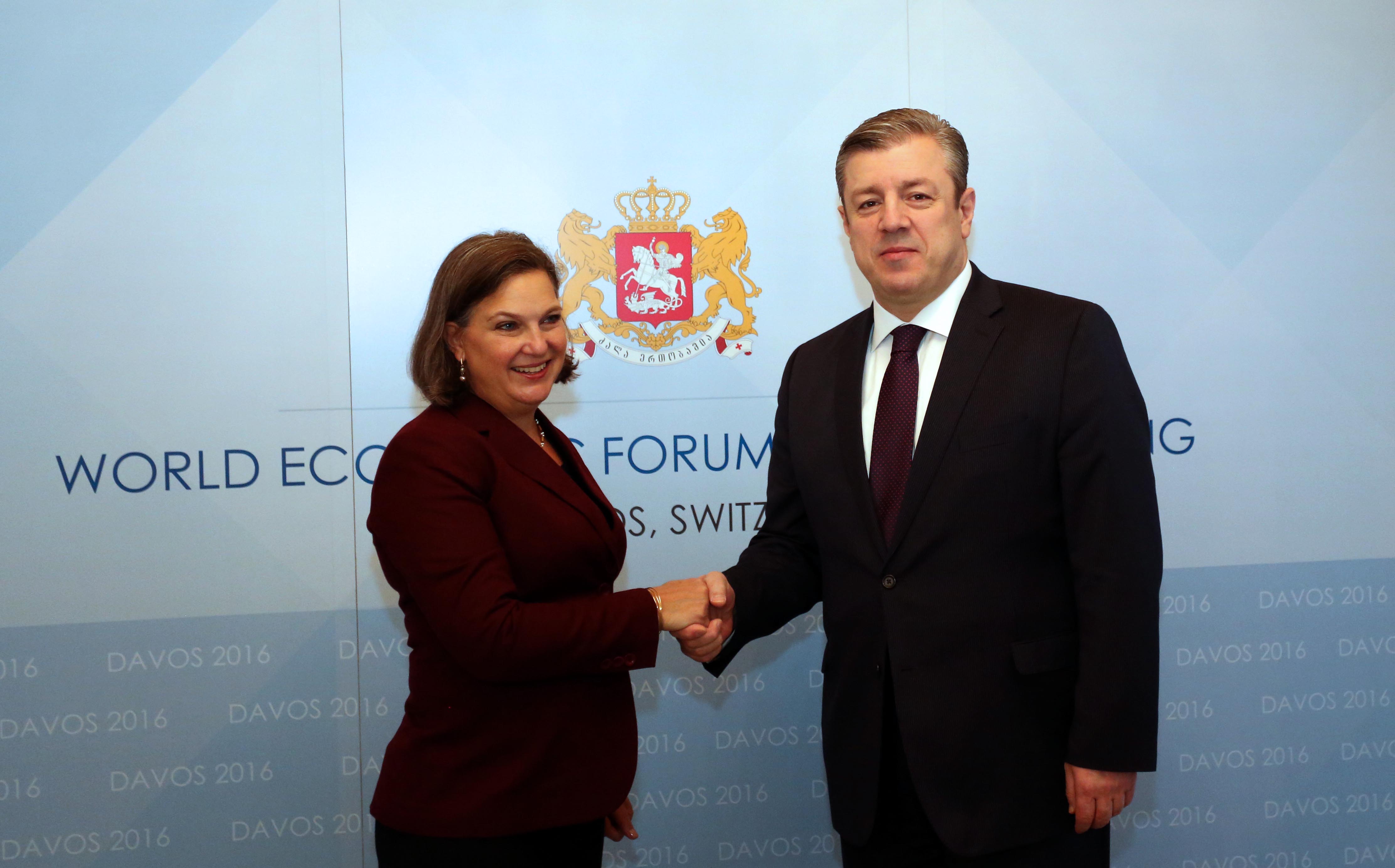 გიორგი კვირიკაშვილი დავოსში, ვიქტორია ნულანდს შეხვდა