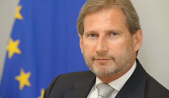 ევროკომისარი იოჰანეს ჰანი საქართველოს პრეზიდეტს ხვდება