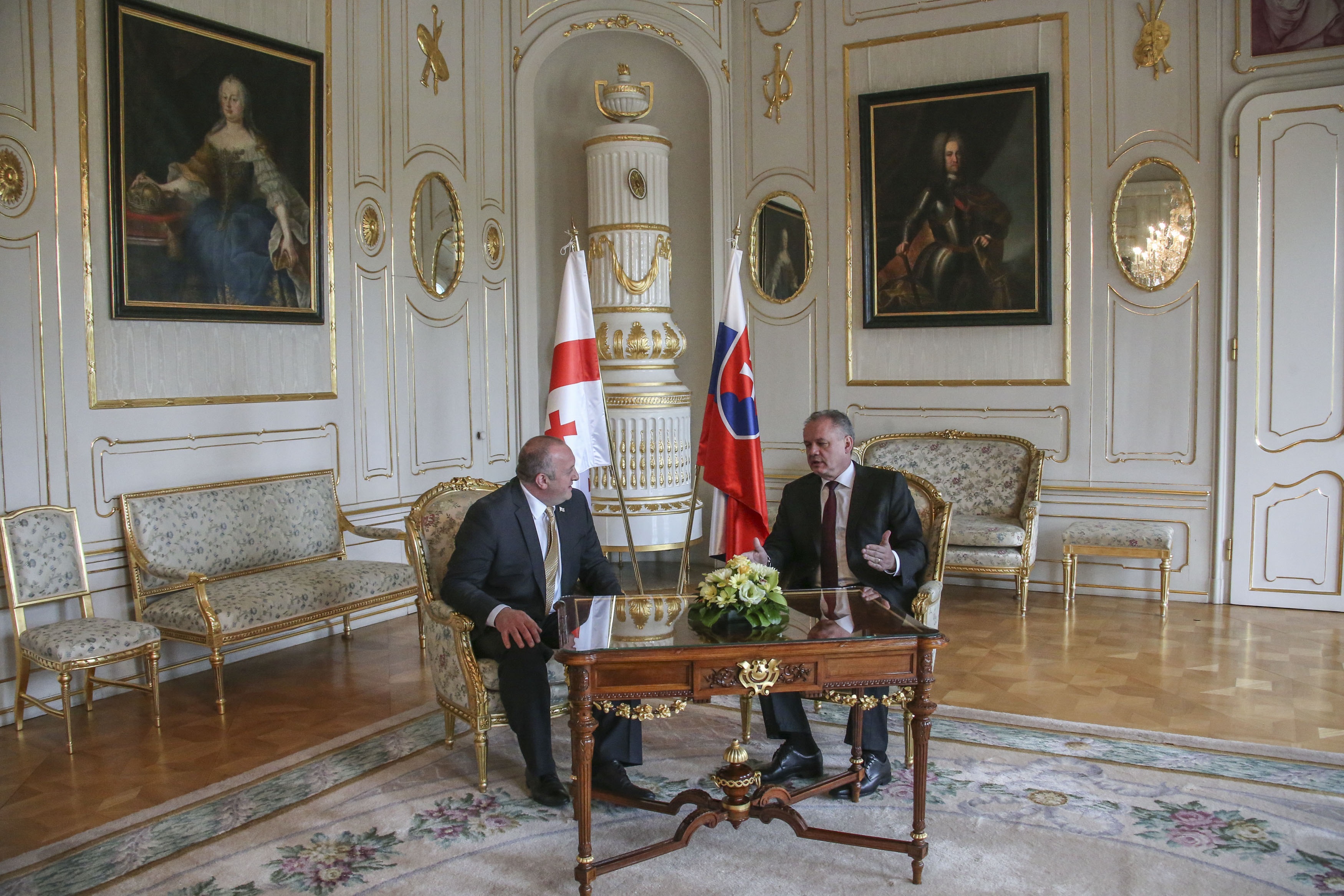 გიორგი მარგველაშვილმა სლოვაკეთის პრეზიდენტთან პირისპირ შეხვედრა გამართა