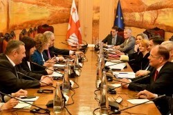 საქართველოს პარლამენტის კომიტეტების თავმჯდომარეები ევროპის პარლამენტის საგარეო საქმეთა კომიტეტის წევრებს შეხვდნენ