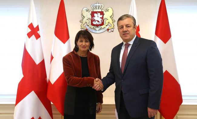 საქართველოს პრემიერ-მინისტრი შვეიცარიის კონფედერაციის პრეზიდენტს შეხვდა
