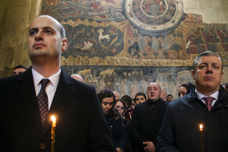 გიორგი მარგველაშვილი სვეტიცხოველში საზეიმო ლიტურგიას დაესწრო