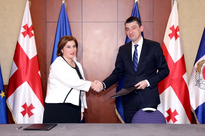 გიორგი გახარიამ და თამარ ჟვანიამ პრეზიდენტის არჩევნების უსაფრთხო და მშვიდ გარემოში ჩატარების მიზნით მემორანდუმი გააფორმეს