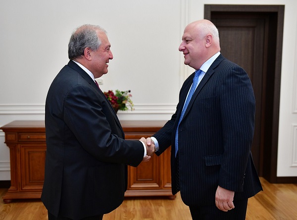 გიგი წერეთელი სომხეთის პრეზიდენტს შეხვდა