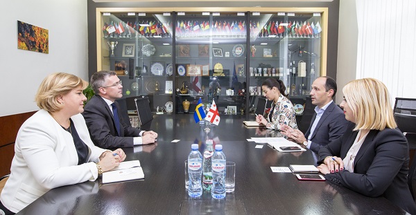 ლევან დავითაშვილი შვედეთის სამეფოს საგანგებო და სრულუფლებიან ელჩს შეხვდა