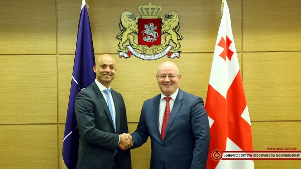 ლევან იზორია თავდაცვის სამინისტროში ჯეიმს აპატურაის შეხვდა