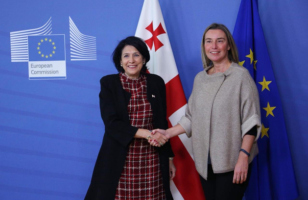 ​სალომე ზურაბიშვილმა და ფედერიკა მოგერინიმ ოკუპირებულ ტერიტორიებზე შექმნილი ვითარება განიხილეს