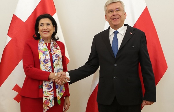 ​საქართველოს პრეზიდენტი პოლონეთის სენატისა და სეიმის მარშლებს შეხვდა
