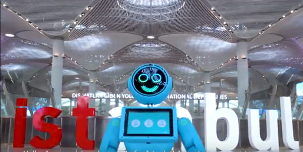 აეროპორტ "სტამბოლში" 3 რობოტი დაასაქმეს (ვიდეო)