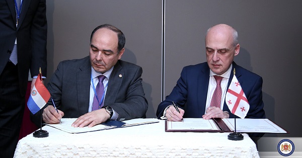 საქართველოსა და პარაგვაის საგარეო საქმეთა მინისტრებმა ხელი მოაწერეს უვიზო მიმოსვლის შეთანხმებას