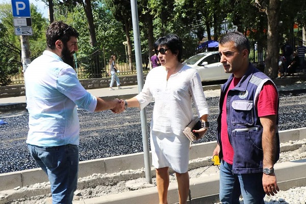 ცაბაძის ქუჩაზე ასფალტის პირველი ფენა იგება