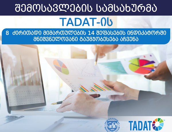 ფინანსთა სამინისტროს შემოსავლების სამსახურმა TADAT-ის 8 ძირითადი მიმართულების 14 კრიტერიუმში მნიშვნელოვანი გაუმჯობესება აჩვენა
