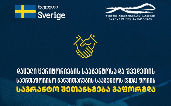 დაცული ტერიტორიების სააგენტოსა და შვედეთის საერთაშორისო განვითარების სააგენტოს (SIDA) შორის საგრანტო შეთანხმება გაფორმდა
