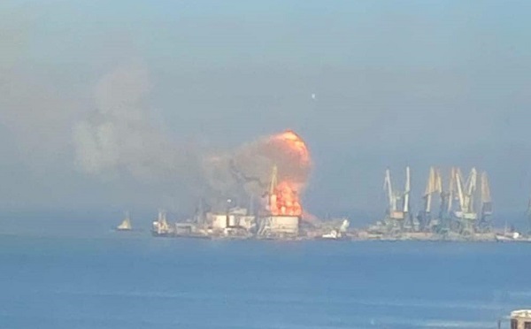 უკრაინის არმიამ რუსეთის შავი ზღვის ფლოტის დიდი სადესანტო ხომალდი გაანადგურა