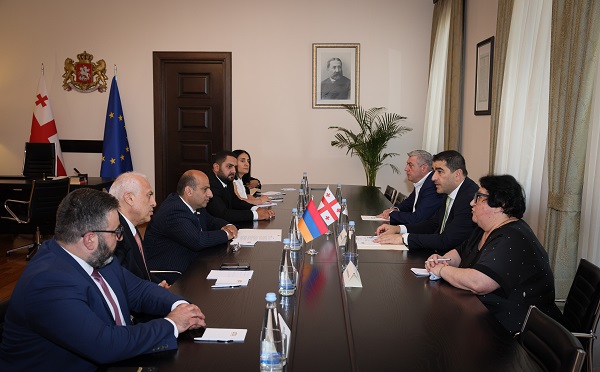 შალვა პაპუაშვილი სომხეთის რესპუბლიკის ეროვნული ასამბლეის დელეგაციას შეხვდა