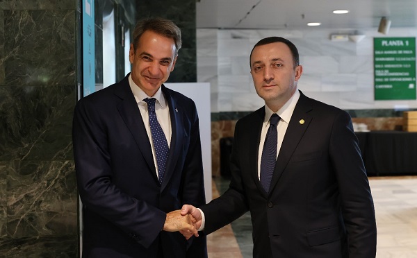 ირაკლი ღარიბაშვილი საბერძნეთის რესპუბლიკის პრემიერ-მინისტრ კირიაკოს მიცოტაკისს შეხვდა