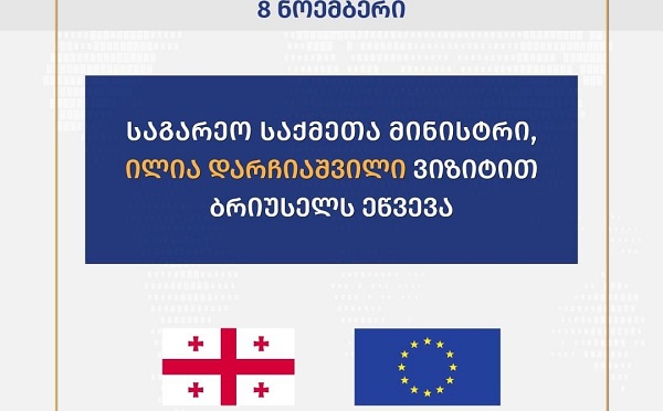 8 ნოემბერს ილია დარჩიაშვილი ვიზიტით ბრიუსელს ეწვევა