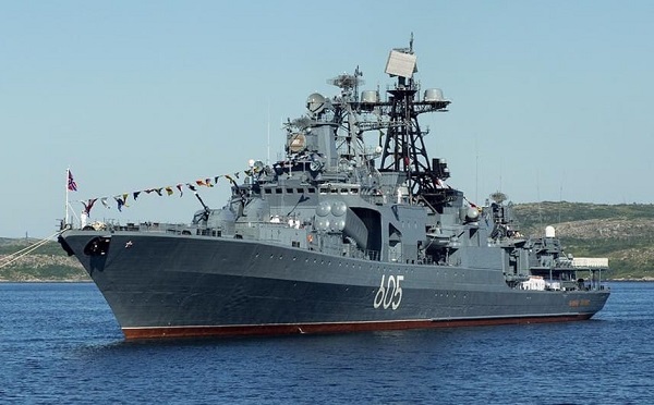 ბარენცის ზღვაში რუსული სამხედრო ხომალდი "ადმირალი ლევჩენკო" იწვის
