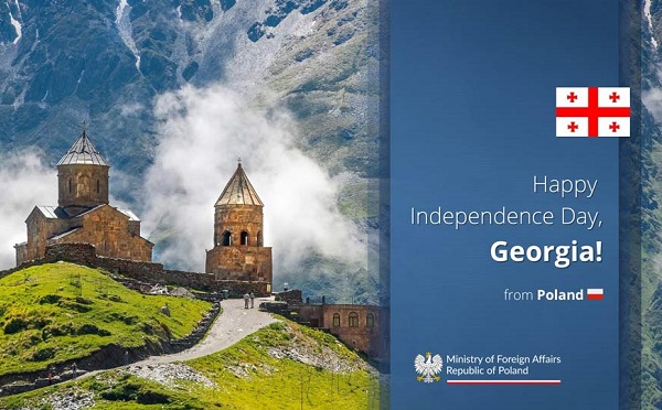 დამოუკიდებლობის დღეს ქართველ ხალხს ვუსურვებთ მშვიდობას, სოლიდარობასა და კეთილდღეობას - პოლონეთის საგარეო საქმეთა სამინისტრო