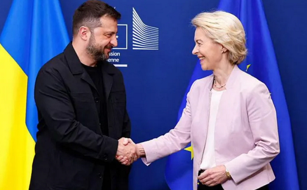 ვოლოდიმირ ზელენსკი ბრიუსელში ჩავიდა და ურსულა ფონ დერ ლაიენს შეხვდა