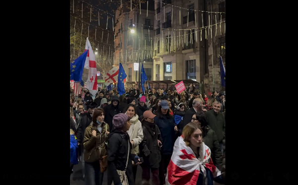 თსუ-დან პარლამენტამდე საპროტესტო მსვლელობა მიმდინარეობს
