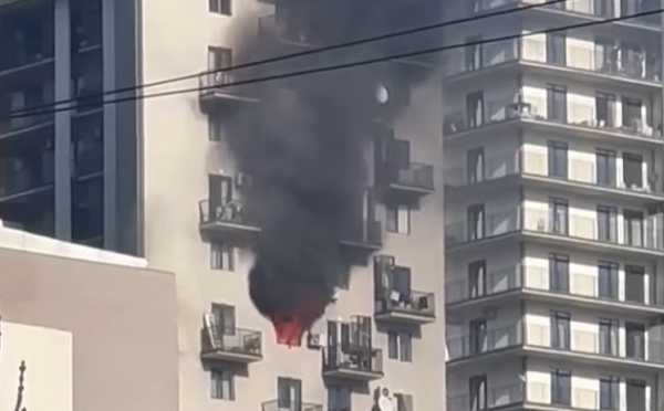 თბილისში, ისნის მეტროს მიმდებარედ ხანძარი იყო