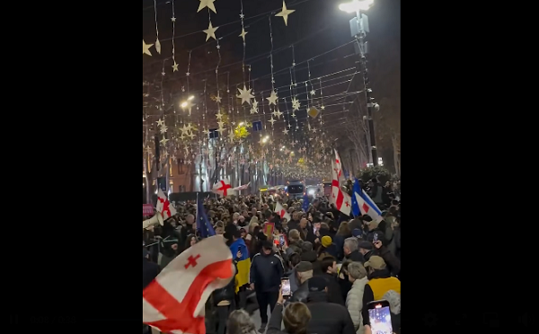 აქციის მონაწილეები პარლამენტთან დაბრუნდნენ - რუსთაველის გამზირი გადაკეტილია