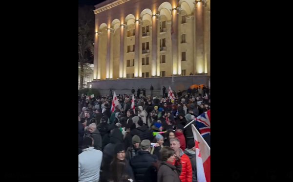 პარლამენტთან საპროტესტო აქცია მიმდინარეობს