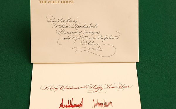 დონალდ და მელანია ტრამპებმა, მიხეილ ყაველაშვილს და მის მეუღლეს შობა-ახალი წელი მიულოცეს