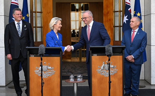 ევროკავშირმა და ავსტრალიამ სავაჭრო შეთანხმება გააფორმეს