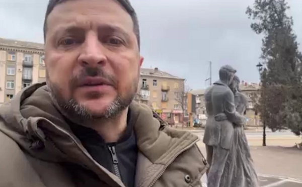 ვოლოდიმირ ზელენსკი დონეცკის ოლქის ქალაქ დრუჟკივკაში ჩავიდა