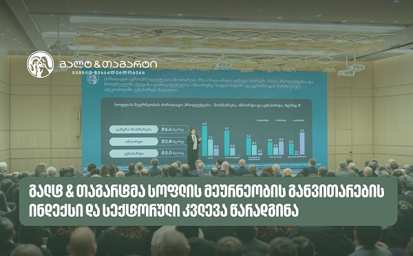 გალტ & თაგარტმა სოფლის მეურნეობის განვითარების ინდექსი და სექტორული კვლევა წარადგინა