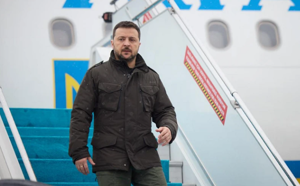 ვოლოდიმირ ზელენსკი ლონდონში ჩავიდა