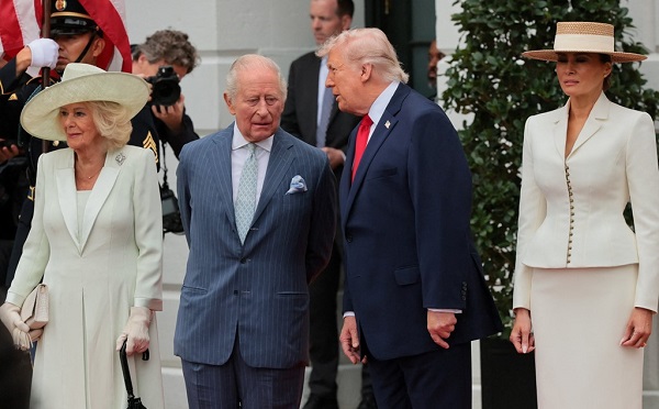 დიდი ბრიტანეთის მეფე ჩარლზ მესამე და დედოფალი კამილა თეთრ სახლში მივიდნენ