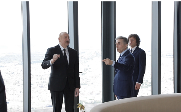 ბიძინა ივანიშვილმა ილჰამ ალიევს და აზერბაიჯანის დელეგაციას ბიზნეს ცენტრში უმასპინძლა