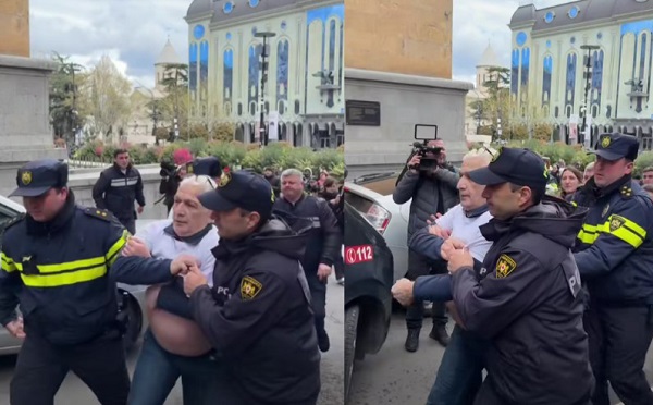 პარლამენტთან დააკავეს კაცი, რომელიც ცდილობდა მემორიალიდან ხელისუფლების წარმომადგენლების მიერ მიტანილი ყვავილები გაეტანა